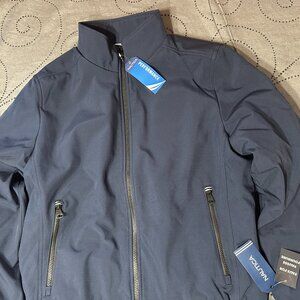 NAUTICA PERFORMANCE CASUAL DARK BLUE & BLACK FAUX FUR JACKET SIZE L OR M MEN $$$